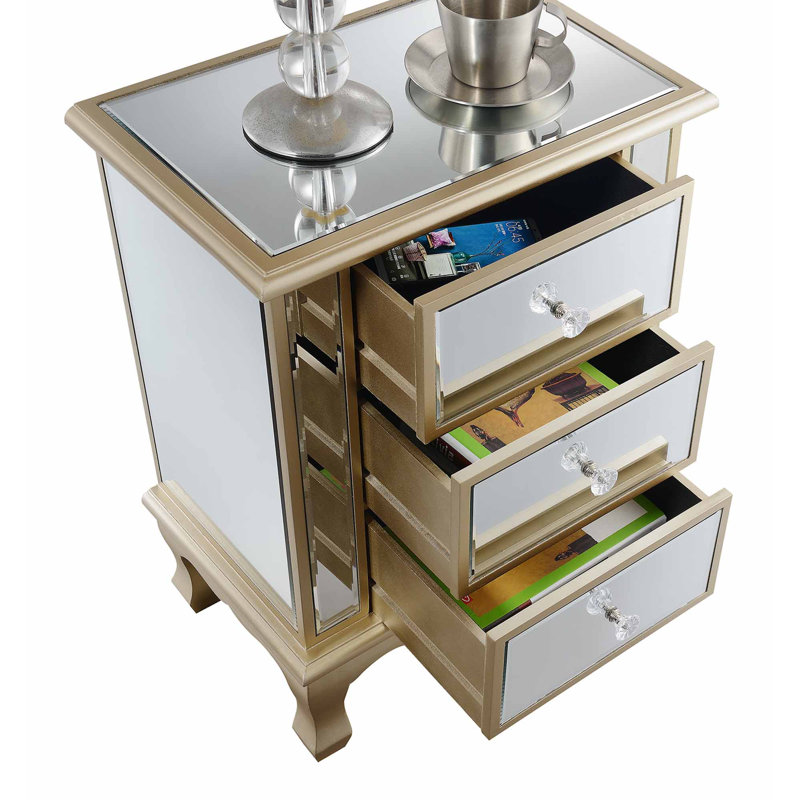Denizhan 3 - Drawer End Table, Champagne