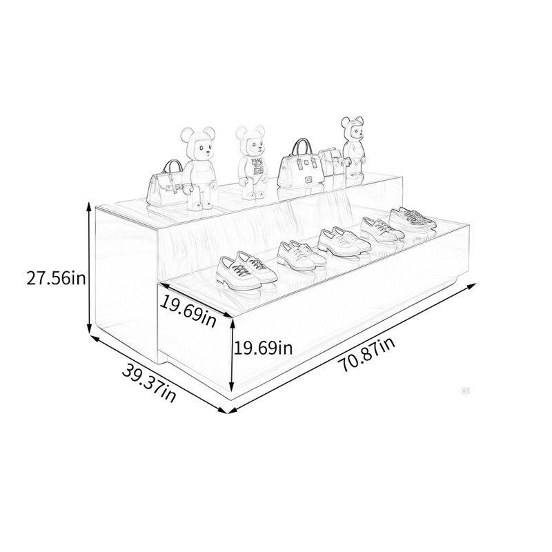 Metal Double Tier Retail Display Table