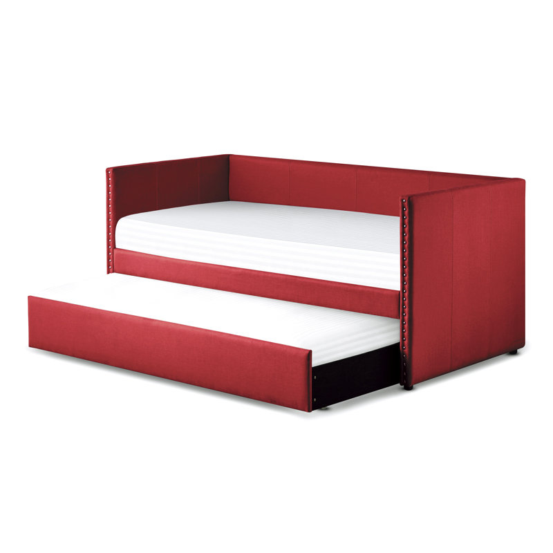 Lit de jour avec couchette Yelton, Rouge