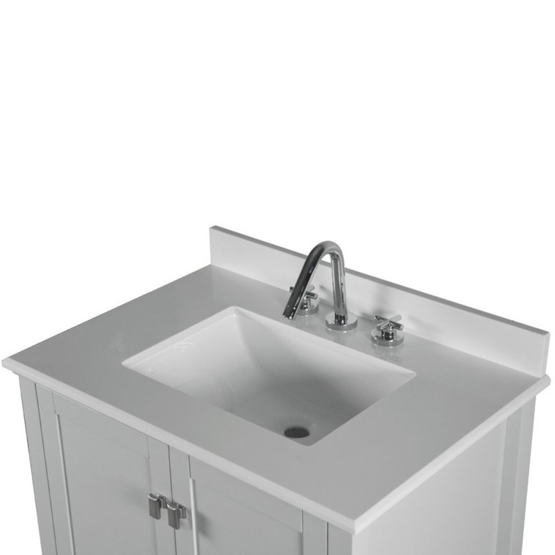 31” Single Vanity with Quartz Top, Light Gray