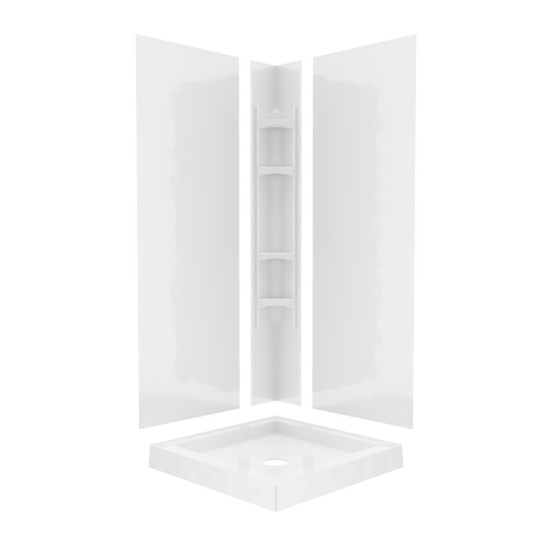 32 Mediterranean III 32 x 32 Polystyrene Center Drain Shower Kit