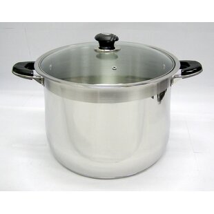 Ballington 13-Gal 16 Stainless Steel Stock Pot w Deep Steamer/Boil Basket  & Lid