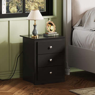 46.5cm W Manufactured Wood Bedside Table