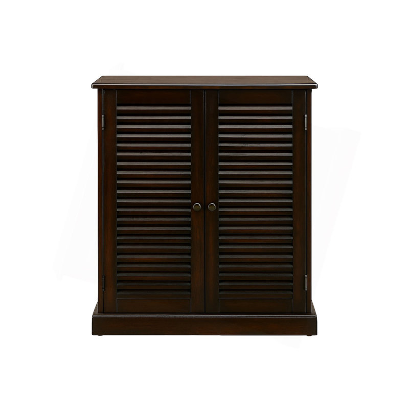 Armoire à chaussures avec 5 tablettes et portes à persiennes, Espresso