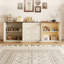 Buffet de style crème, armoire de rangement à porte en verre rétro, console de thé et console d'entrée-545245882