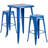 Gyeong 23.75'' Square Metal Indoor-Outdoor Bar Table Set with 2 Square Seat Stools-22109156