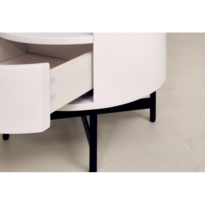 Anemarie 45cm W Metal Bedside Table, White