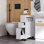 Armoire de rangement à roulettes étroite en bois 6,25 po x 20,5 po x 28,25 po - Blanc