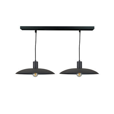 2 - Light Matte Black Dome Pendant