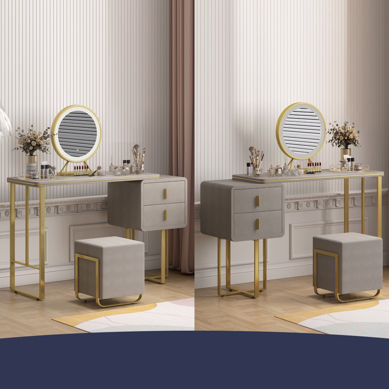 Glenwood Makeup Table and Vanities with Dresser with LED Lights Mirror