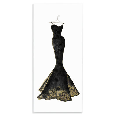 Gilded Black Evening Gown Wall Plaque, design by Janet Tava