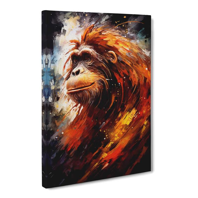 Orangutan Abstract - Wrapped Canvas, 50cm H x 35cm W x 3cm D