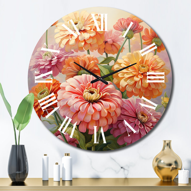 Horloge murale Zinnias, Grand