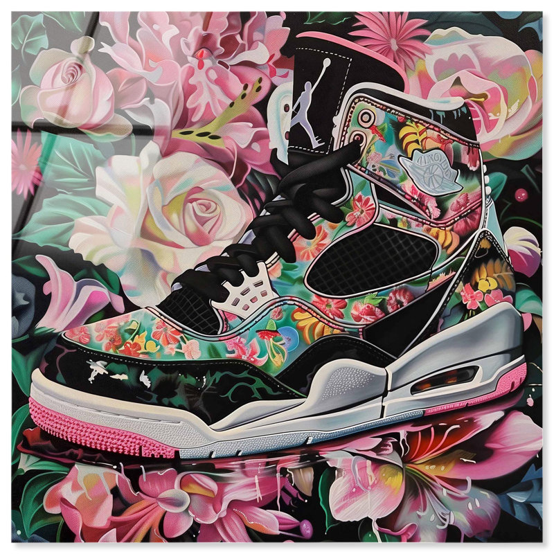 Art mural caché en acrylique Sneaker par Art Remedy, H 12 po x l 12 po