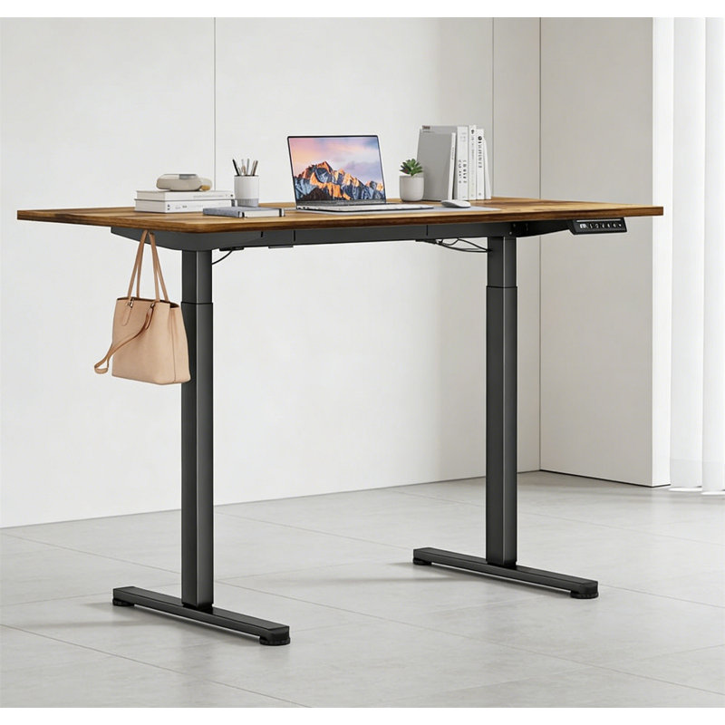 Bureau debout électrique de 46 po x 23 po, bureau réglable en hauteur à double moteur avec 4 préréglages de mémoire, double moteur, facile à assembler pour la maison et le bureau