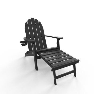 Adewumi Premium Foldable Ergonomic Design Adirondack Chair with Ottoman by Highland Dunes