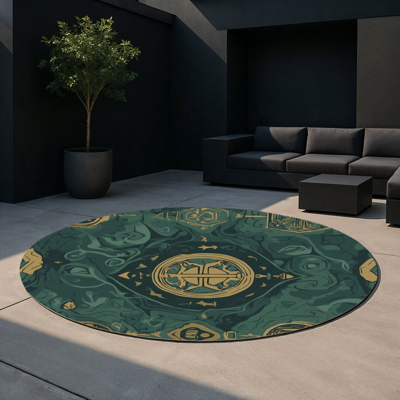 Tapis intérieur et extérieur Hyrule Horizon, Rond 5 pi