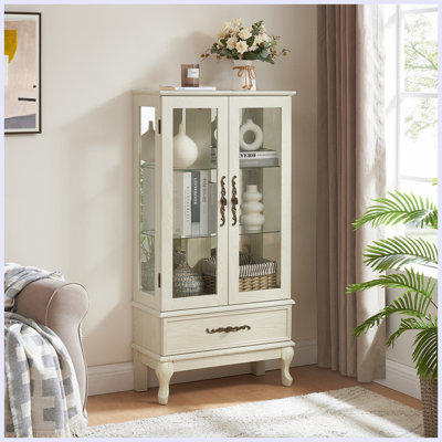 Modern Cabinet Sideboard with Adjustable Glass Shelves 2 Doors and 1 drawer