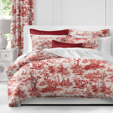 Edredon rouge et blanc courtepointe 100% coton réversible