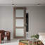 Porte de grange coulissante cachée à panneaux en bois manufacturé et en verre givré Avon 3 Lite sans panneau de base avec trousse de quincaillerie d'installation Avon-107440132-107440126