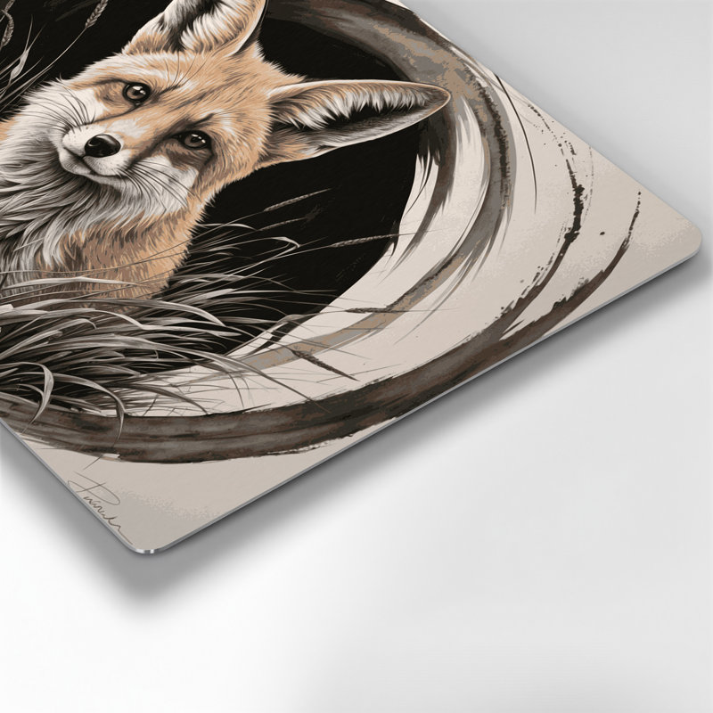 Art mural en métal beige, H 12 po x l 18 po