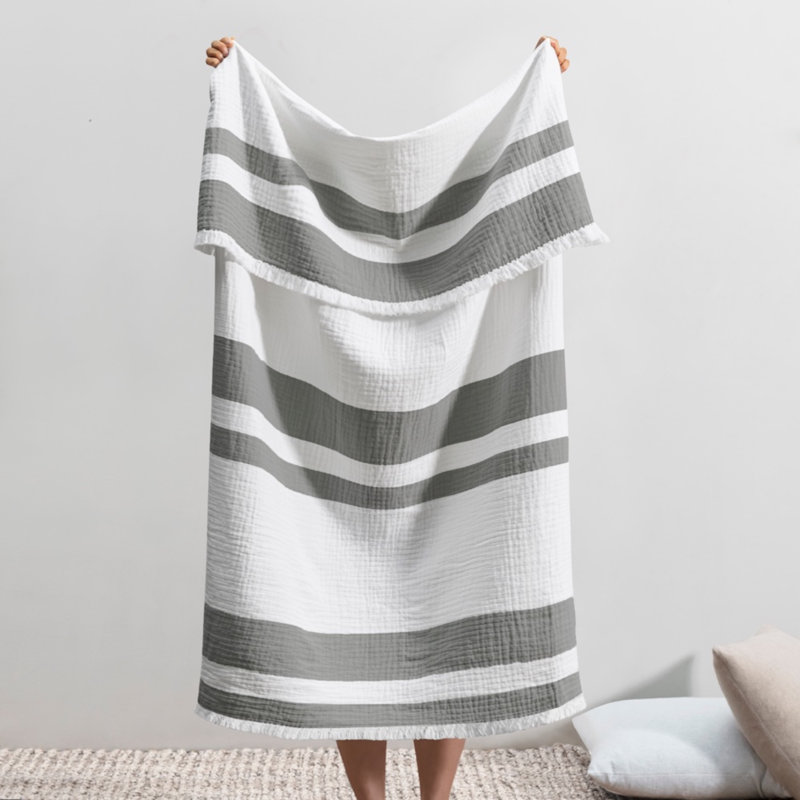 San Marino Cotton Throw, Ash