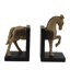 HORSE BOOKENDS 24cm Carved Wood Effect