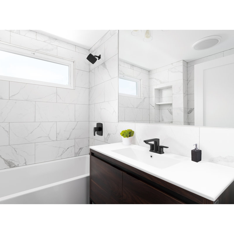 Tribune Two Handle Centerset Bathroom Faucet, Stain Black