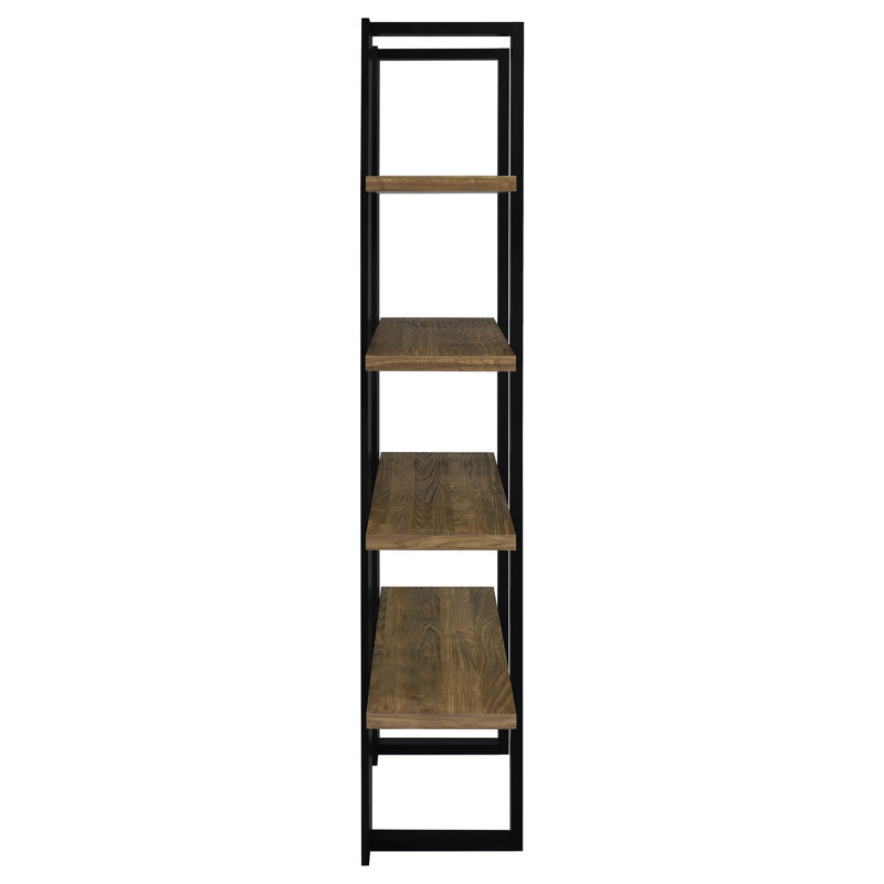 Etagere Bookcase, Black/Aged Walnut