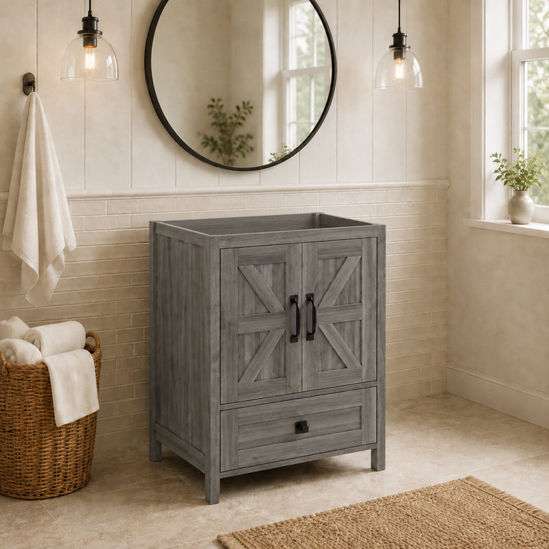 Meuble-lavabo en bois 24 po, gris 2402, Gris, 24"