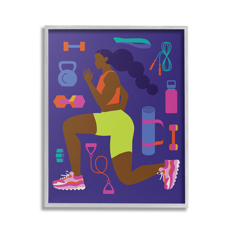 «Inspiring Woman & Workout», estampe numérique encadrée par Victoria Barnes, Estampe numérique Farmhouse, H 30 po x l 24 po