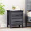 Table de chevet moderne sans assemblage en simili bois gris foncé au look élégant et magnifique