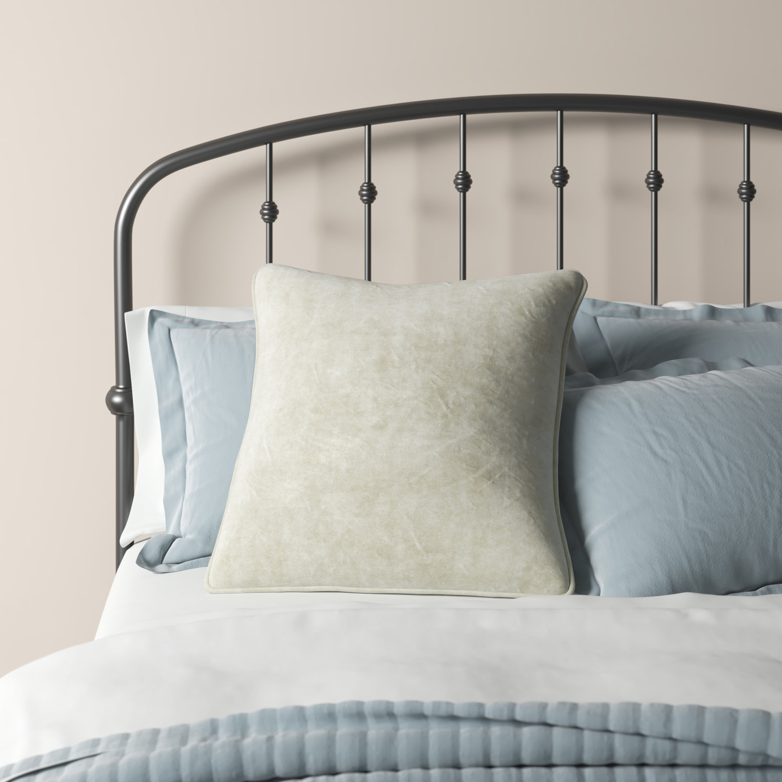 Roseline Velvet Pillow Cover, Cream, Pillow Cover Only - No Insert
