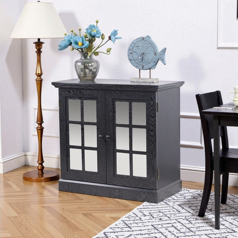 Armoire de rangement 30,75 de large avec 2 tablettes réglables en acrylique, Noir
