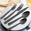 Ensemble de couverts en acier inoxydable noir, ensemble de couverts carrés de 20 pièces pour 4, ustensiles de cuisine de restaurant, vaisselle, finition miroir, va au lave-vaisselle-1489100455