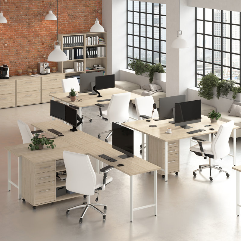Bureau en L Hustle, Orme naturel