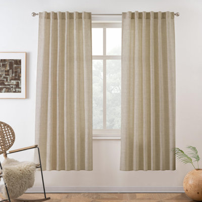 Janie Rod Pocket Semi-Sheer Curtain Panel Pair