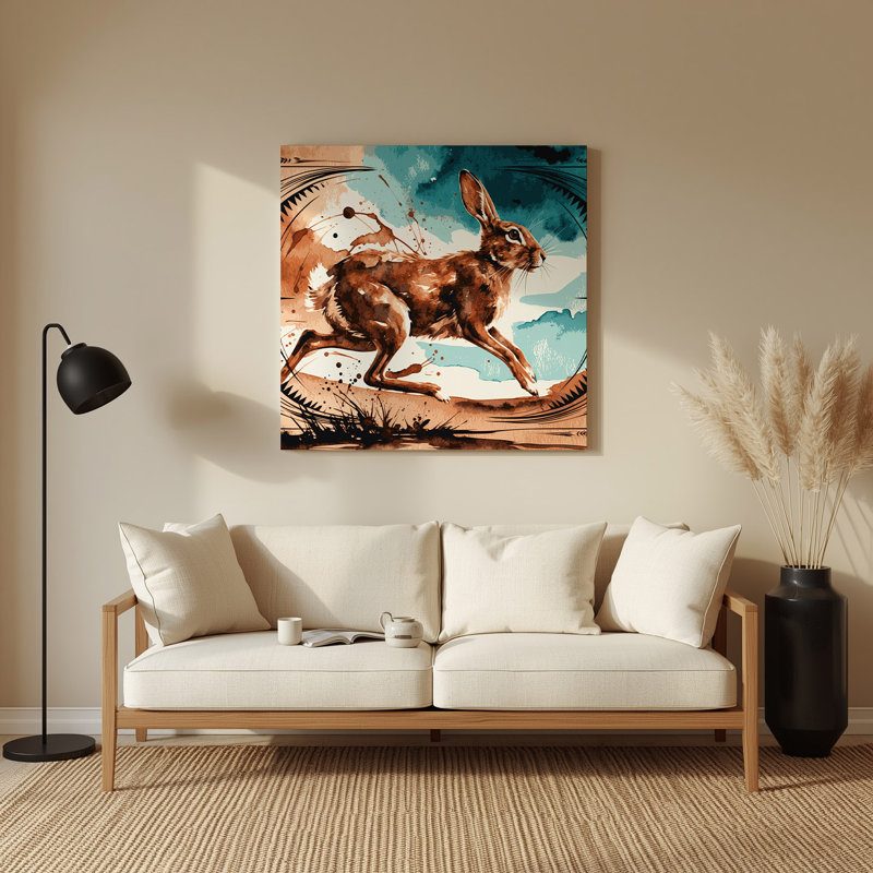 «Southwestern Animals» Jackrabbit 29, art mural en métal brun, H 192 po x l 192 po x P 0,05 po