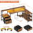 Joinvil L-Shaped Computer Desk  with Drawers and Monitor Shelf, Gaming Desk with RGB LED Lights & USB Ports-1214363794-1211116019