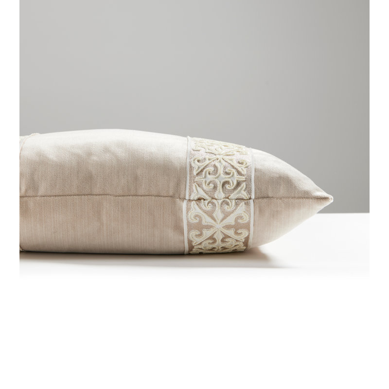 The MET x The House of Scalamandre Saxony/Stripe Pillow, Pearl/Dove