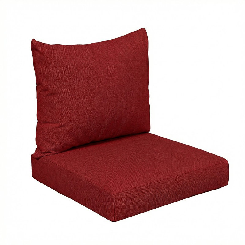 Sunbrella Outdoor Solid Knife Edge Deep Seating Pillow and Cushion Set, Sunbrella - Canvas Jockey Red