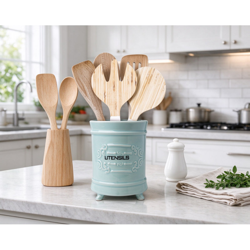 Ceramic / Porcelain Cylinder Utensil Crock