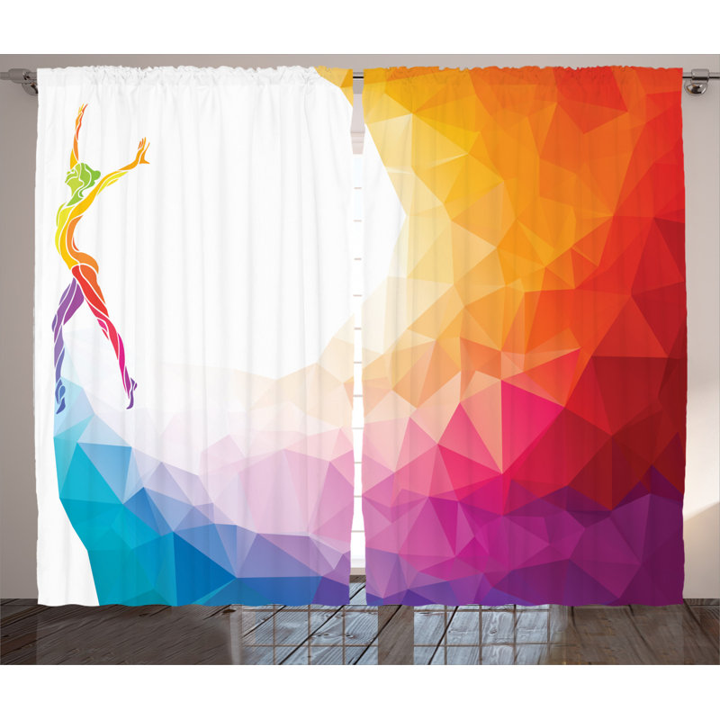 Sports Semi-Sheer Rod Pocket Curtain Panels, 54" x 90"