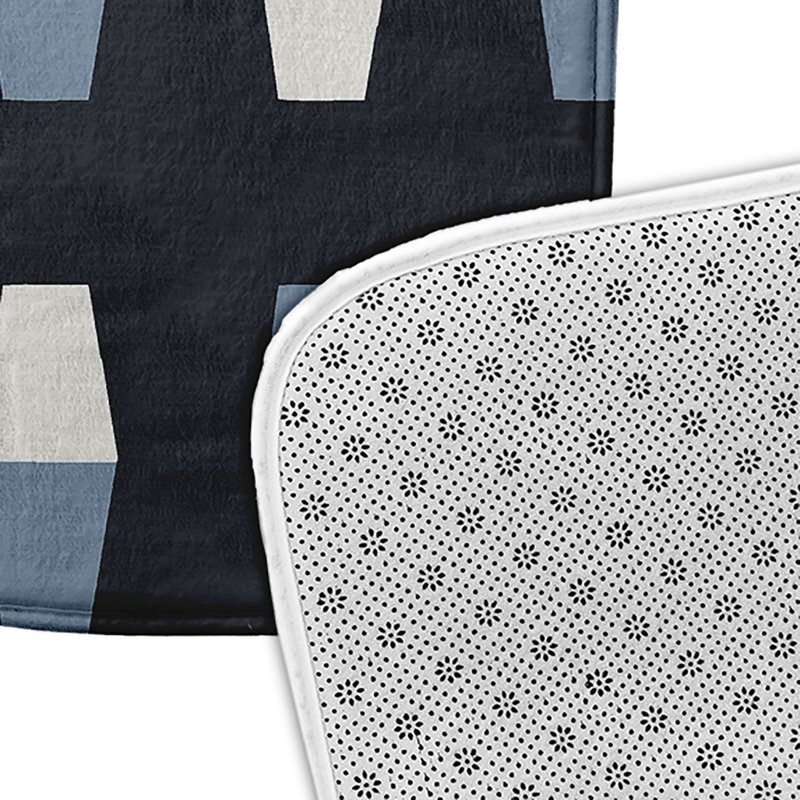 Tapis de bain quilles, L 17 po x L 24 po, Bleu