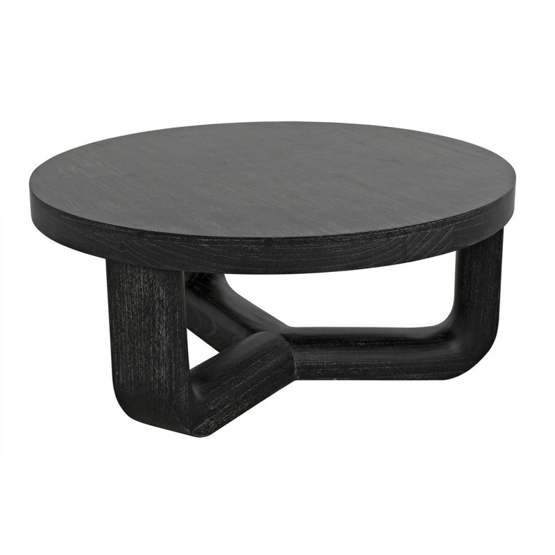 Joel Solid Wood Coffee Table, Cinder Black