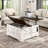 36" Farmhouse Movable Lift Top Coffee Table with Storage and Power Outlets, Square Wood Living Room Tables with Wheels and Large Hidden Space, Lift Wooden Barn Door Center Table-1563975068-1563975066