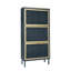 Étagère à chaussures à 3 portes en métal, armoire de rangement pour chaussures moderne autoportante, rotin en métal, pour vestibule
