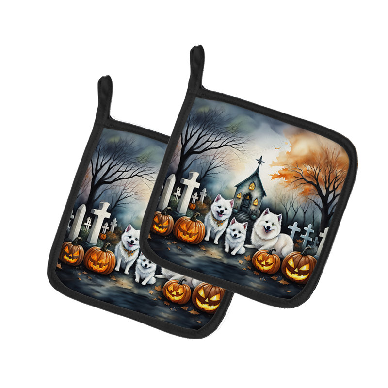 American Eskimo Spooky Halloween - paire de poignées