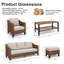 Ensemble de conversation en osier 6 pièces avec canapé, fauteuils, repose-pieds et table basse-515389418