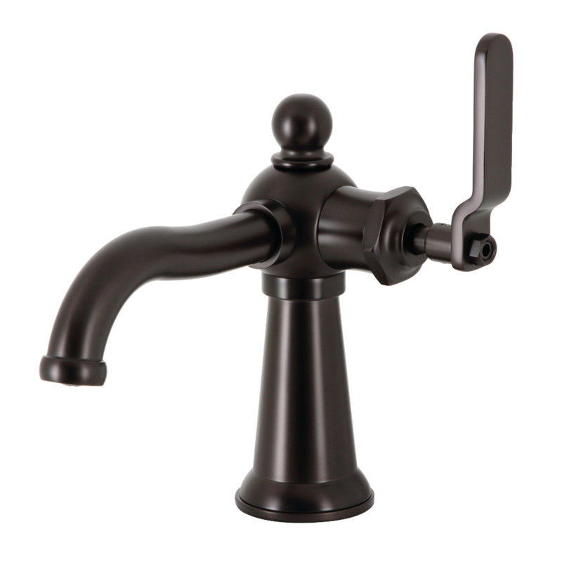 Kingston Brass Knight Single-Handle 1-Hole Deck Mount Bathroom Faucet with Push Pop-Up, Oil Rubbed Bronze